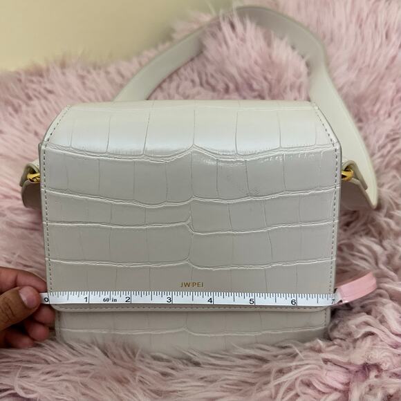 JW PEI FAE Top Handle Crossbody Ivory Croc White Cream - Picture 9 of 16